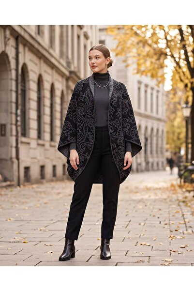 Trend Kapında Damla Model Women's Kimono Poncho