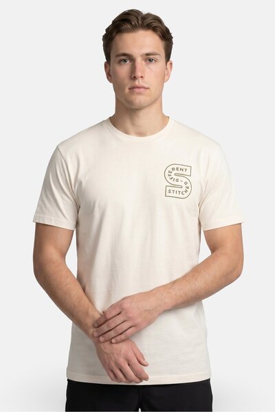 Stance Men Crew Neck Short Sleeve Brand Logo T-Shirt, Cream