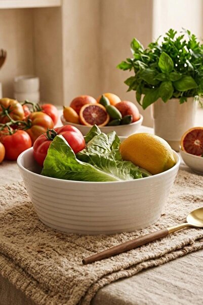 ALBETTO Luxury Porcelain Bowl 23cm, Salad Bowl, Presentation Bowl 23cm 2.7 Li...