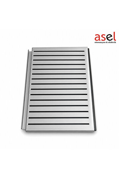 Asel Paslanmaz Oluklu Mangal Izgara Sacı 53 × 36 cm – Metal Pişirme Yüzeyi