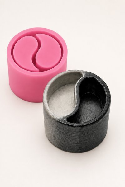 MUMTEDARİK Yin Yang Mum, Sabun ve Kokulu Taş Kalıbı MT-054