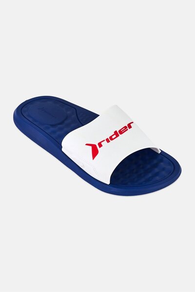 Rider Men Brand Logo Slip On Slides, Blue