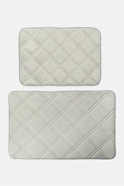 Celeste 2 Pieces Memory Bath Mats, Grey