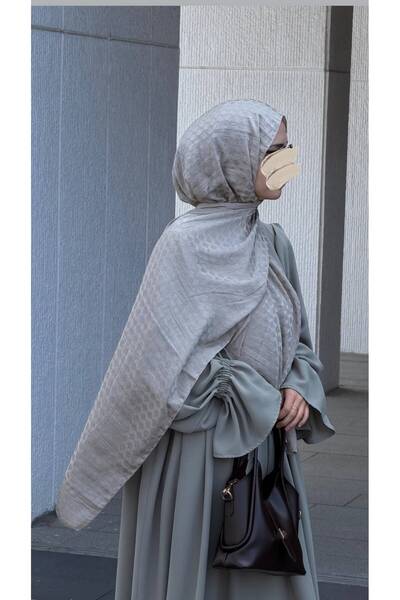 Qalortex Scarf Șal din bumbac premium jacquard - Stone