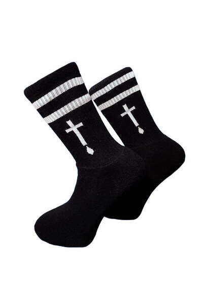 vtex socks Μακριές κάλτσες V-tex cross μαύρες