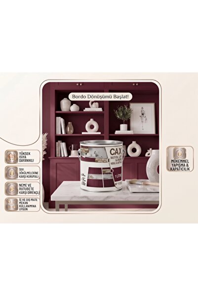 caxcolors CAX Çok Amaçlı Boya 1 Litre - Mutfak Dolabı Mobilya & Fayans Boyası...