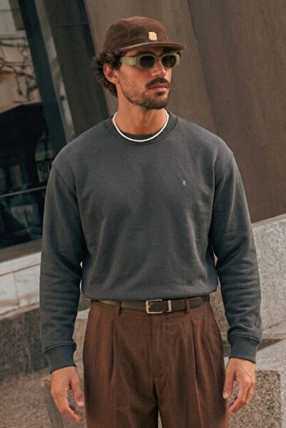 COMBİNE MİCHAİL Smoked Loose Fit Comfortable Men's Sweatshirt