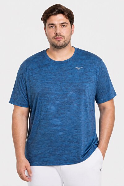 MIZUNO Men Sportswear Fit Short Sleeve Running T-Shirt, Blue