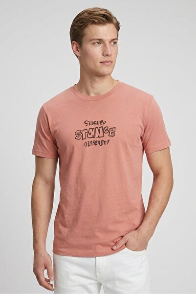 Stance Men Crew Neck Short Sleeve Graphic Print T-shirt, Coral