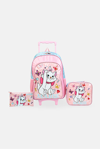 Disney Kids Girl Marie 3 In 1 Trolley School Set, Multicolor