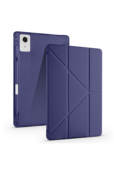 UnDePlus Lenovo idea Tab Plus 12.1 TB361FU Kılıf Kalem Bölmeli Trifolding Cas...
