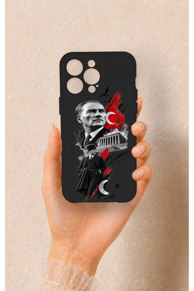 Vip Case iPhone 14 Pro Max Uyumlu Atatürk Anıtkabir Desenli Silikon Kılıf