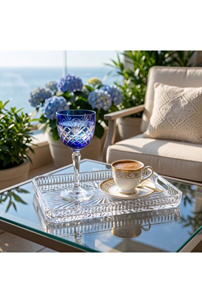 AKDEN STORE Crystal Colored Coffee Cup 165 ml - Water Glass