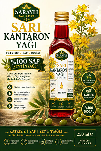 sarayli baharat Orjinal Kantaron Yağı 250 ml Saf Katkısız Sarı Kantaron Yağı