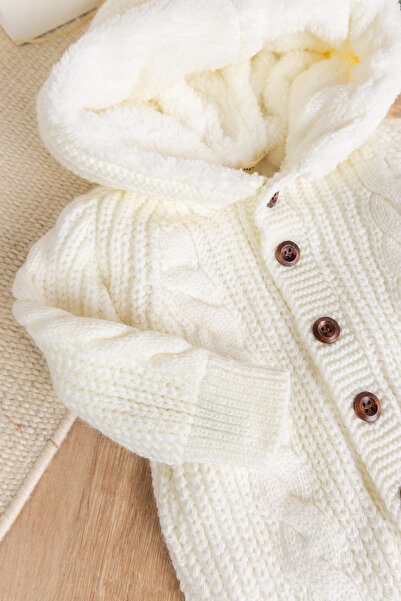 Babymod Knitwear Knitted Welsoft Lined Hooded Winter Baby Girl and Boy Jumpsuit