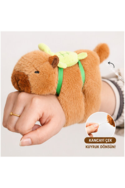LRS STORE Capybara Plush Toy Car Ornament, Capybara Wristband with Rotating Tail