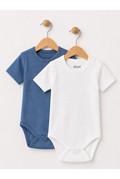Kidaxi 2-Pack Short Sleeve Crew Neck Snap Fastener Bodysuits
