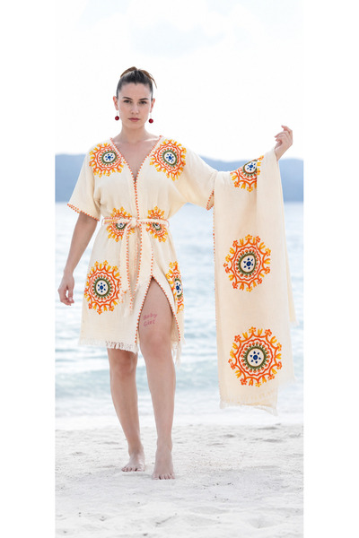 Dokubba Dvoslojni muslin kimono za plažu i set peštemala, peštemal kimono za ...