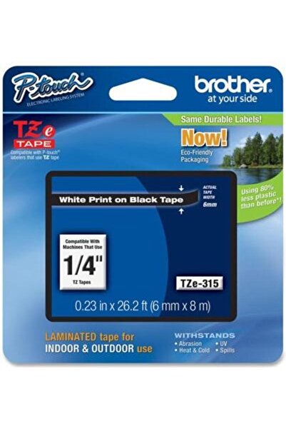 Brother Etichete TZe-315 6mm (Alb pe negru)