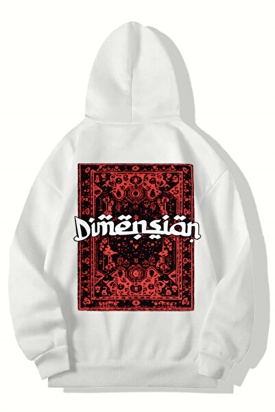 BRZ COLLECTION Unisex Oversize Dimension Hoodie (White)
