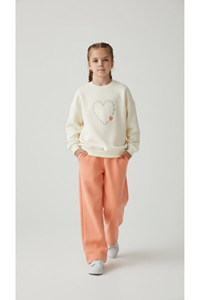 Generic Brand Girl's Heart Embroidered Tracksuit Set, 3 Thread Embroidered To...