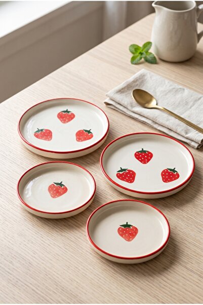 Homerest Presentation Set Strawberry Patterned Red Edged Decorative Breakfast...
