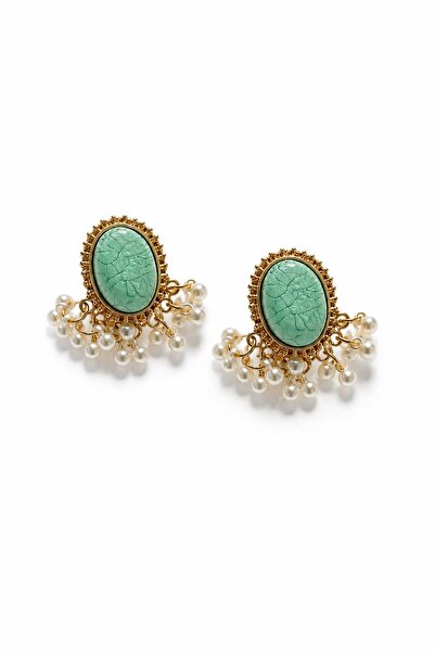 New Obsessions İnci Saçaklı Mint Kadın Küpe