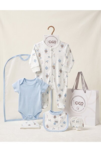 MiniKids Set cadou 5 piese, circul animalelor, bleu