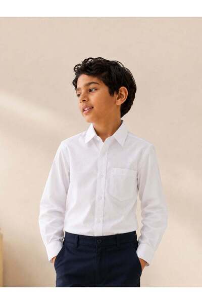 Victor and Jane Boys Long Sleeve Collared Shirt