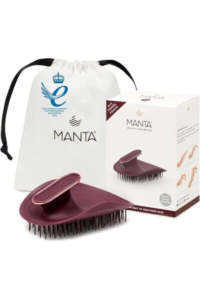 MANTA Manta Hairbrush, Black/Gold