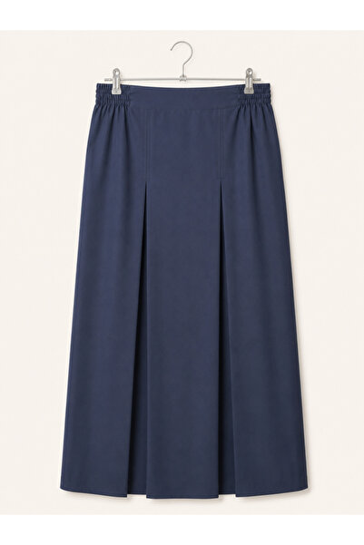 Rukn Ahlam Navy Blue School Uniform Skirt with 2 Front Pleats