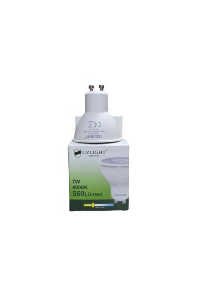 Uzlight SENKRON2004 7W LED Ampul 560 Lümen GU10 Duy Ilık Beyaz (Beyaz ile sar...