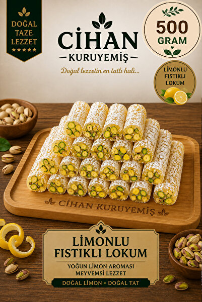 Cihan Kuruyemiş 500gr. Limonlu Fıstıklı Fitil Lokum