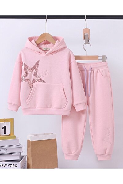 Egelite Girl's Winter 3-Strand Ribbon Star Sequined Top and Bottom Tracksuit ...