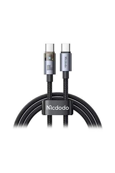 Mcdodo CA-5580 Type-C to Type-C 100w Şeffaf Kablo 1.2m - Siyah