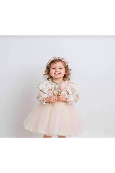 Butik KIZ BEBEK PAMUKLU ASTARLI ÖZEL GÜN ELBİSESİ TÜTÜ DETAYLI ÖZEL TASARIM