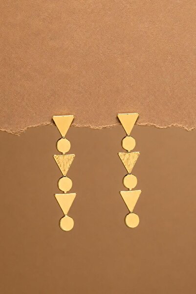 New Obsessions Modern Gold Earrings with Geometric Detail