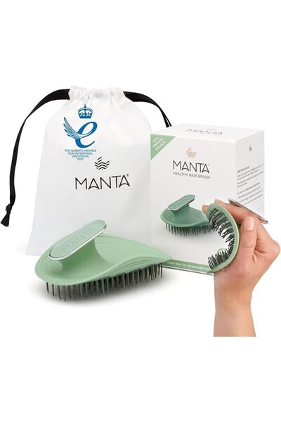 MANTA Manta Hairbrush, Black/Gold