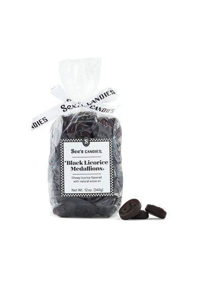 See's Candies Black Licorice Medallions - 12 oz.