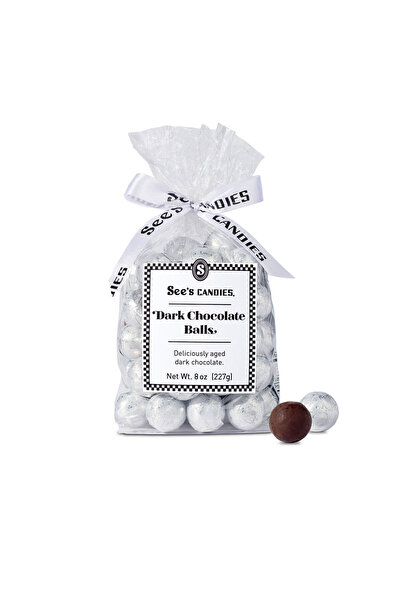 See's Candies Dark Chocolate Foil Balls - 8 oz.