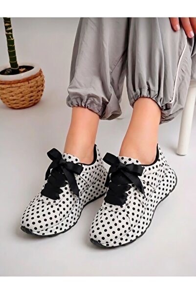 Milano New Season Polka Dot Patterned Stylish Comfortable Casual Sneakers