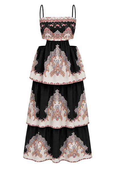 HAZELANNA Black Dress with Layered Detail