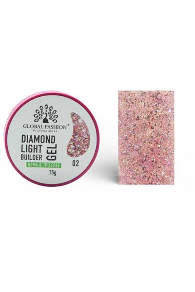 global fashion Gel pentru modelarea unghiilor 15 g Diamond Light Builder Gel 02