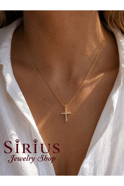 sirius jewelry 925 Gümüş | Zirkon Taşlı Haç Kolye
