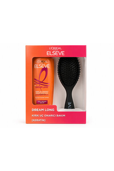 ELSEVE Dream Long Split End Repairing Care Shampoo + Hair Brush Gift Set