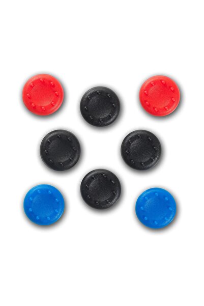 Spartan Gear Huse de silicon pentru joystick-uri universale (8 bucăți – culori: 4 bucăți negru, 2 bucăți roșu, 2 bucăți albastru)