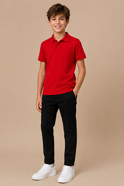 Soweto Children's Unisex Polo Collar Short Sleeve 100% Cotton Basic T-Shirt C...