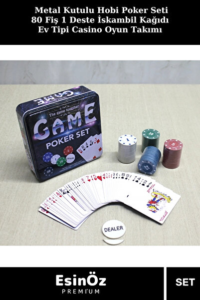EsinÖz #Poker Metal Kutulu Hobi Poker Seti 80 Fiş 1 Deste İskambil Kağıdı Ev ...
