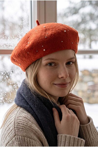 Aware Time Women's Painter Angora Beanie with Pearl