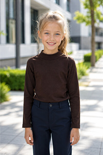 Yalçınoğlu Kids Unisex Kids Ribbed Half Turtleneck Long Sleeve Bodysuit I Uni...